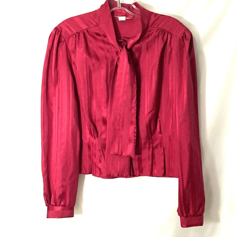Vintage Cheri-Alan New York Magenta Red Blouse 80s Whimsigoth Holiday